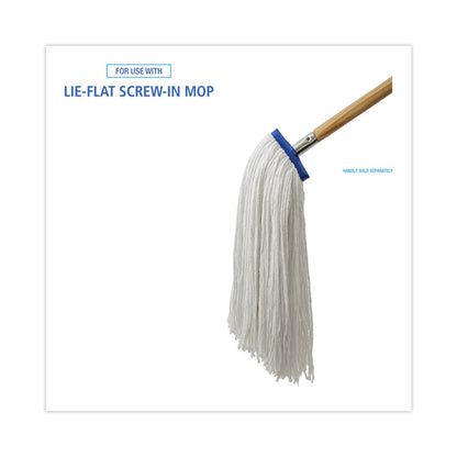 Cut-End Lie-Flat Wet Mop Head, Rayon, 24 oz, White