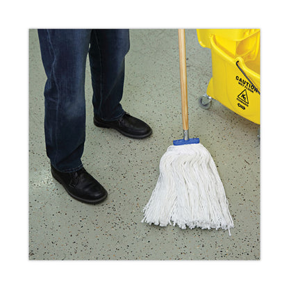 Cut-End Lie-Flat Wet Mop Head, Rayon, 24 oz, White