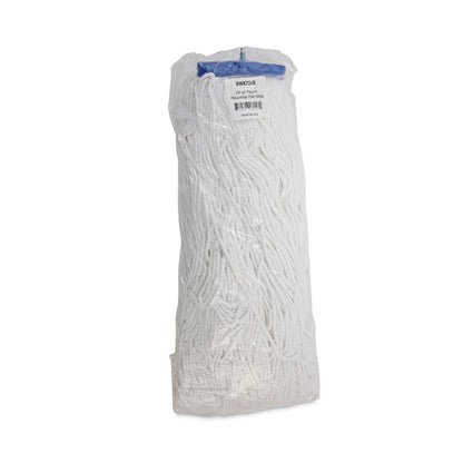 Cut-End Lie-Flat Wet Mop Head, Rayon, 24 oz, White