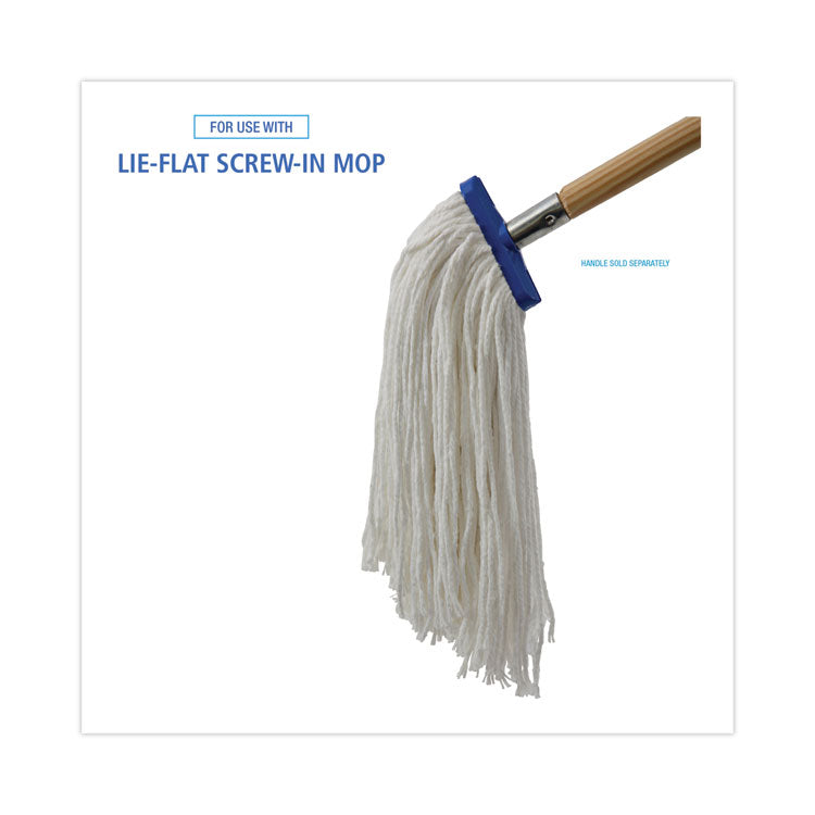 Mop Head, Economical Lie-Flat Head, Rayon Fiber, 32 oz, White, 12/Carton
