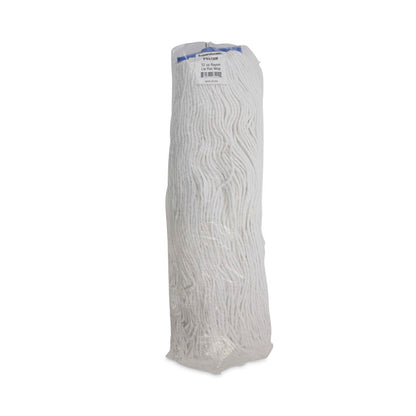 Mop Head, Economical Lie-Flat Head, Rayon Fiber, 32 oz, White, 12/Carton