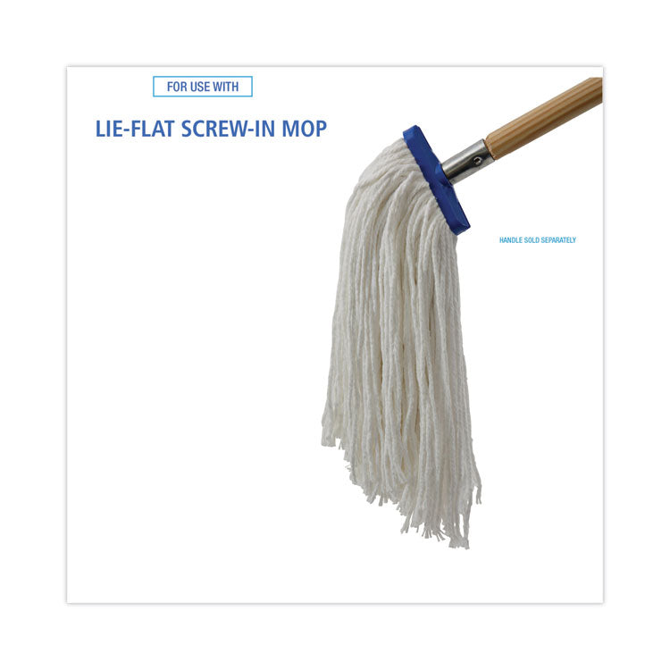 Mop Head, Lie-Flat Head, Rayon Fiber, 24 oz, White, 12/Carton