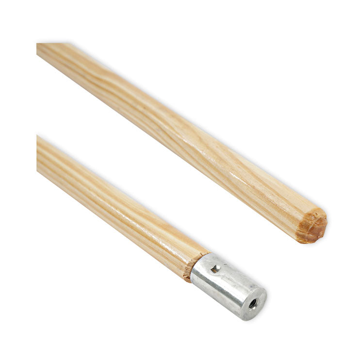 Lie-Flat Screw-In Mop Handle, 1.13" dia x 60", Natural
