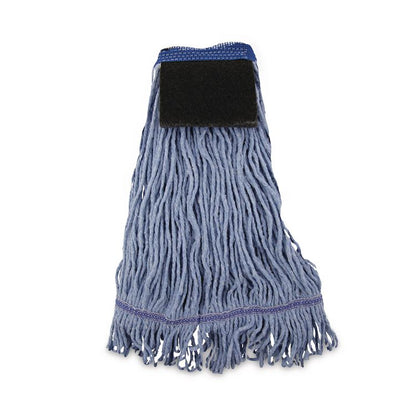 Mop Head, Loop-End, Cotton with Scrub Pad, Medium, 12/Carton