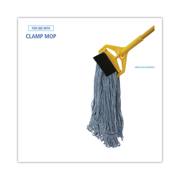 Mop Head, Loop-End, Cotton with Scrub Pad, Large, 12/Carton