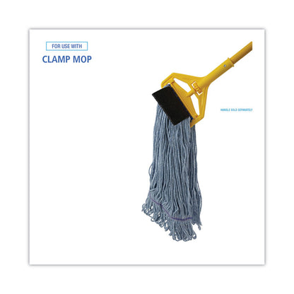 Mop Head, Loop-End, Cotton with Scrub Pad, Large, 12/Carton