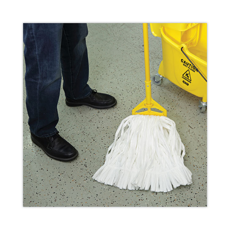 Mop Head, Looped, Enviro Clean With Tailband, Cotton/Synthetic, Medium, White, 12/Carton