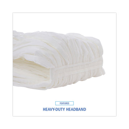 Mop Head, Looped, Enviro Clean With Tailband, Cotton/Synthetic, Medium, White, 12/Carton