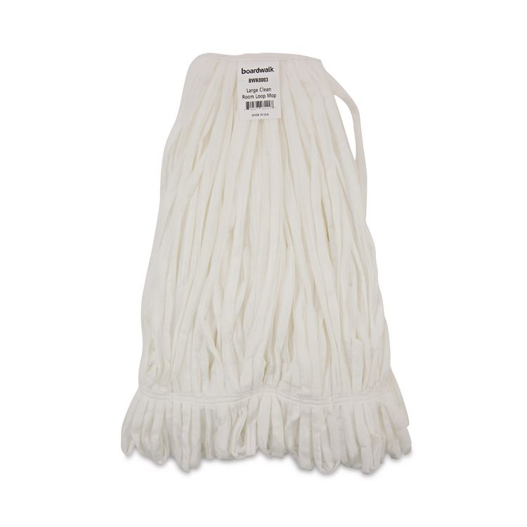Mop Head, Looped, Enviro Clean With Tailband, Cotton/Synthetic, Large, White, 12/Carton