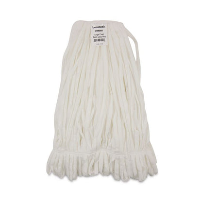 Mop Head, Looped, Enviro Clean With Tailband, Cotton/Synthetic, Large, White, 12/Carton