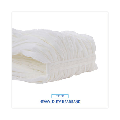 Mop Head, Looped, Enviro Clean With Tailband, Cotton/Synthetic, Large, White, 12/Carton