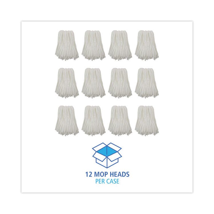 Nonwoven Cut End Edge Mop, Rayon/Polyester, #24, White, 12/Carton