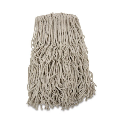 Banded Cotton Mop Heads, 24 oz, White, 12/Carton