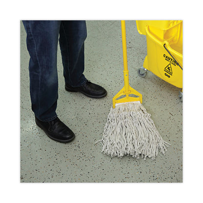 Banded Cotton Mop Heads, 24 oz, White, 12/Carton