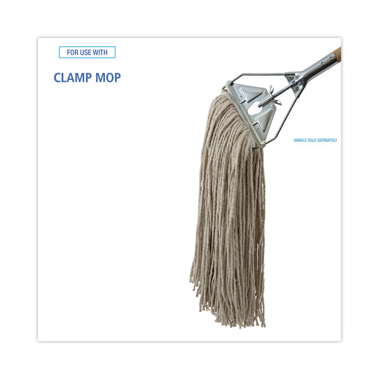 Mop Head, Cotton, Cut-End, White, 4-Ply, 32 oz, 12/Carton