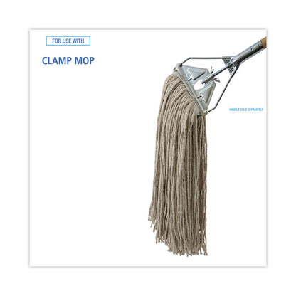Mop Head, Cotton, Cut-End, White, 4-Ply, 32 oz, 12/Carton