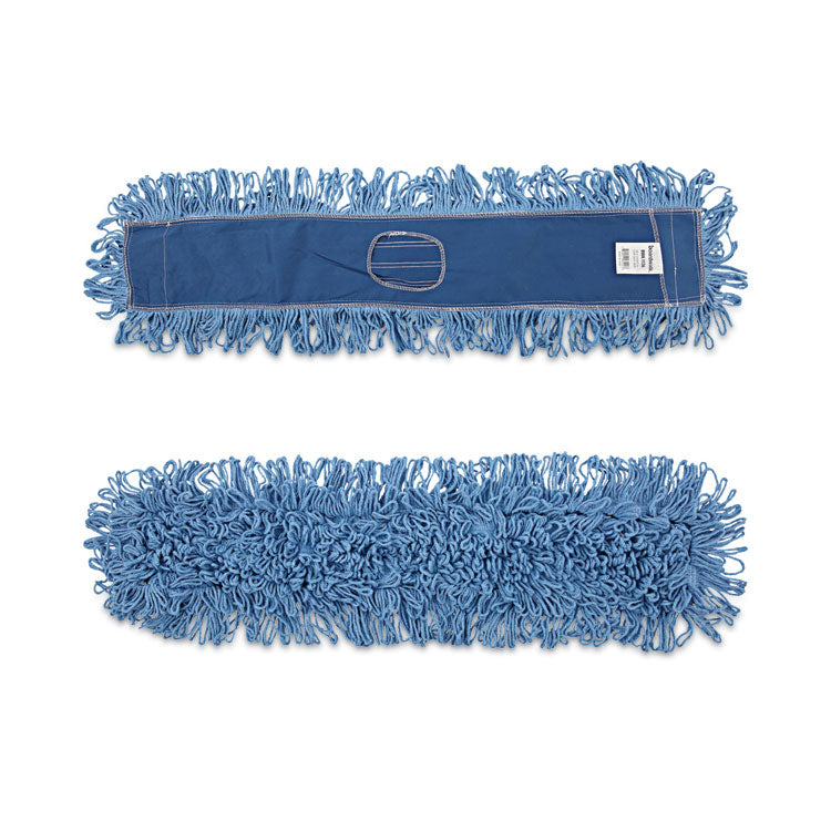 Dry Mopping Kit, 36 x 5 Blue Blended Synthetic Head, 60" Natural Wood/Metal Handle