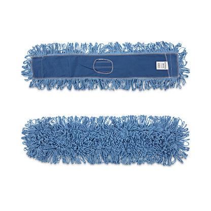 Dry Mopping Kit, 36 x 5 Blue Blended Synthetic Head, 60" Natural Wood/Metal Handle