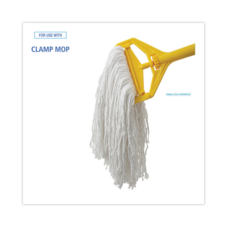 Cut-End Wet Mop Heads, Rayon, White, 12/Carton