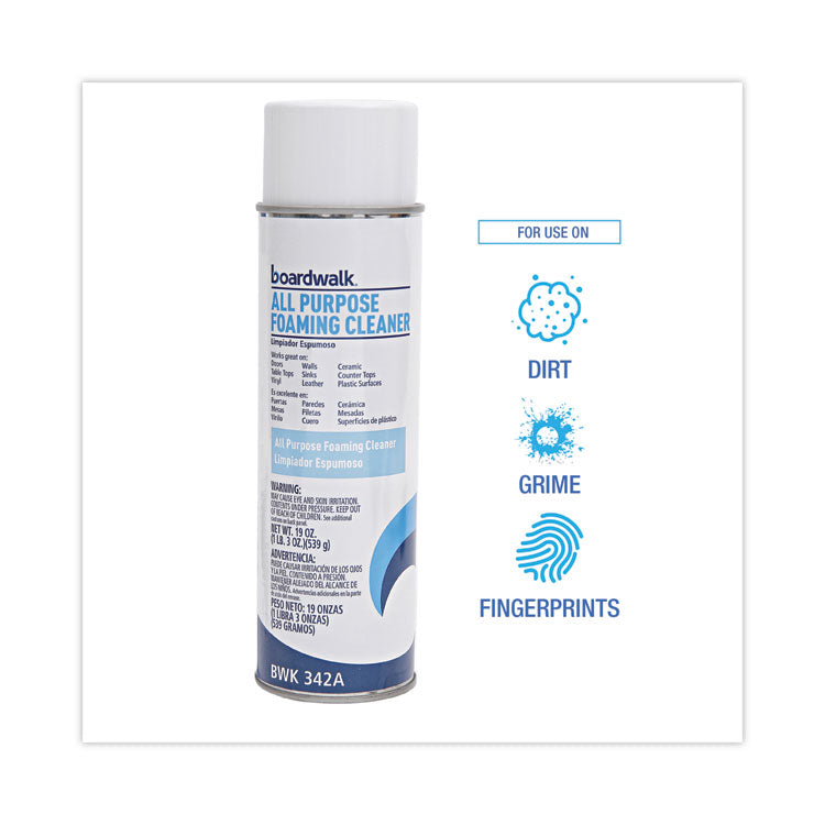 All-Purpose Foaming Cleaner with Ammonia, Fragrance-Free, 19 oz Aerosol Spray, 12/Carton