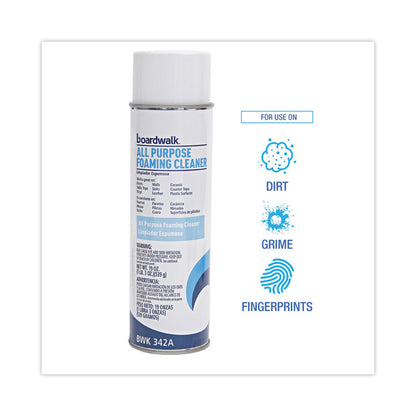 All-Purpose Foaming Cleaner with Ammonia, Fragrance-Free, 19 oz Aerosol Spray, 12/Carton