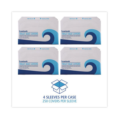 Premium Half-Fold Toilet Seat Covers, 14.17 x 16.73, White, 250/Sleeve, 4 Sleeves/Carton