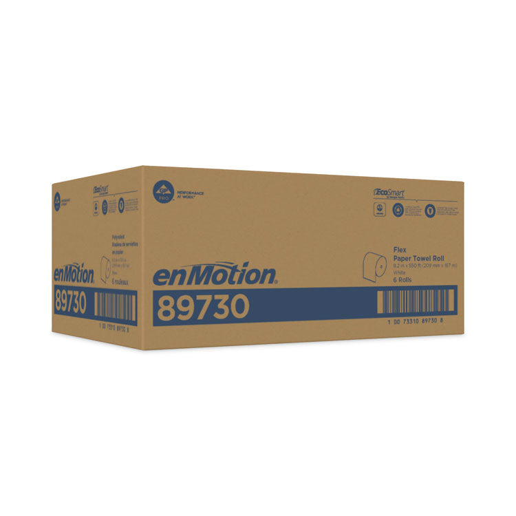 enMotion Flex Paper Towel Roll, 1-Ply, 8.2" x 550 ft, White, Recycled Paper, 6 Rolls/Carton
