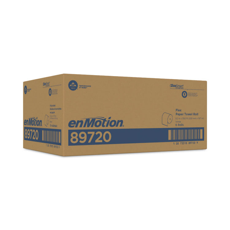 enMotion Flex Paper Towel Roll, 1-Ply, White, 8.2" x 550 ft, 6 Rolls/Carton
