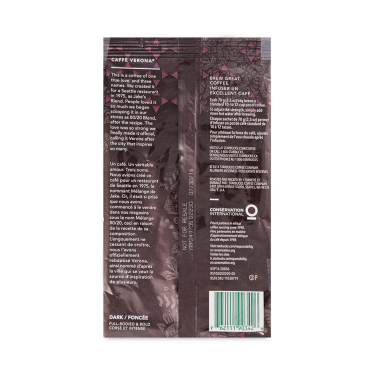 Coffee, Caffe Verona, 2.5 oz Packet, 72/Carton