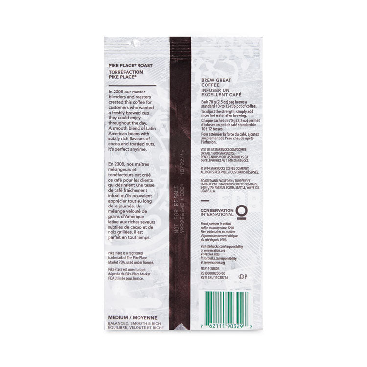 Coffee, Pike Place, 2.5 oz Packet, 72/Carton