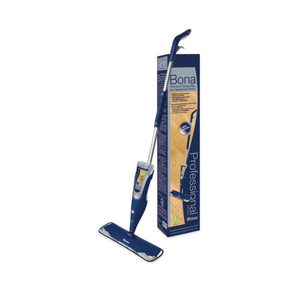 Hardwood Floor Mop, 15" Microfiber Head, 52" Blue Plastic/Steel Handle