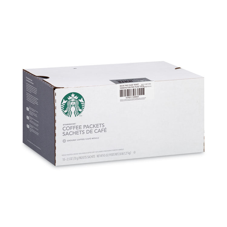 Coffee, Pike Place Decaf, 2.5 oz Packet, 18/Box