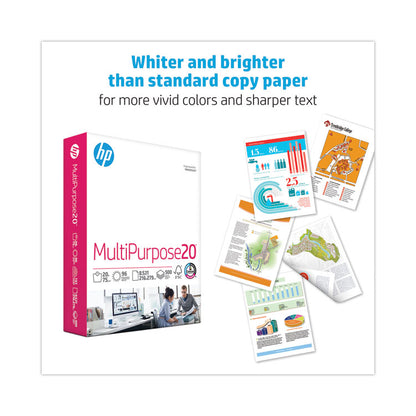 MultiPurpose20 Paper, 96 Bright, 20 lb Bond Weight, 8.5 x 11, White, 500 Sheets/Ream, 10 Reams/Carton