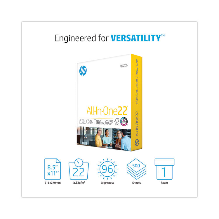 All-In-One22 Paper, 96 Bright, 22-lb Bond Weight, 8.5 x 11, White, 500/Ream