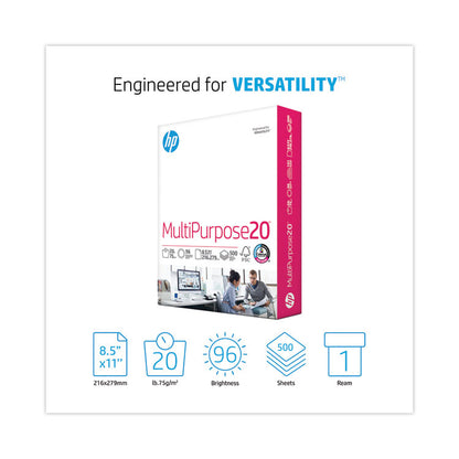 MultiPurpose20 Paper, 96 Bright, 20 lb Bond Weight, 8.5 x 11, White, 500/Ream