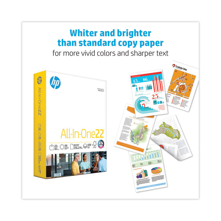 All-In-One22 Paper, 96 Bright, 22-lb Bond Weight, 8.5 x 11, White, 500/Ream