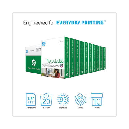 Recycled30 Paper, 92 Bright, 20-lb Bond Weight, 8.5 x 11, White, 500 Sheets/Ream, 10 Reams/Carton