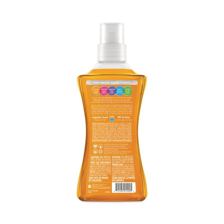 4X Concentrated Laundry Detergent, Ginger Mango Scent, 53.5 oz Bottle, 4/Carton
