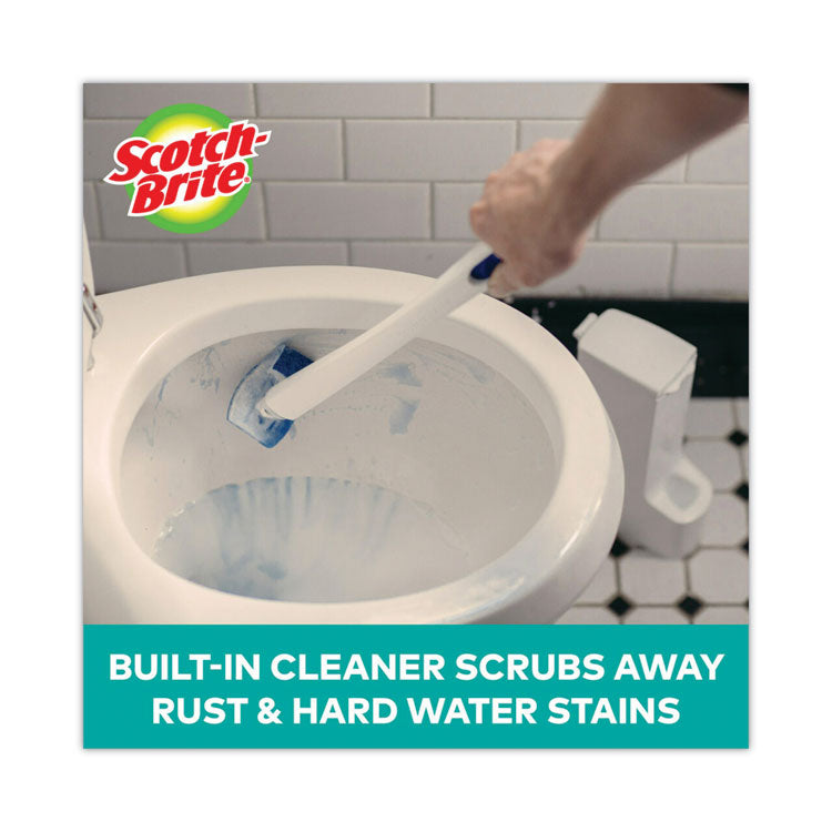 Disposable Toilet Scrubber Refill, Blue/White, 10/Pack