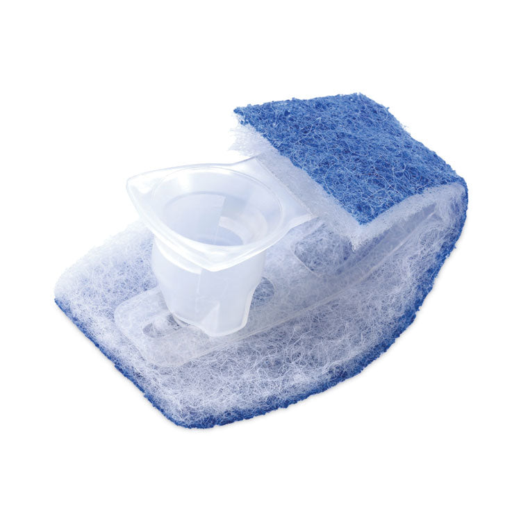 Disposable Toilet Scrubber Refill, Blue/White, 10/Pack