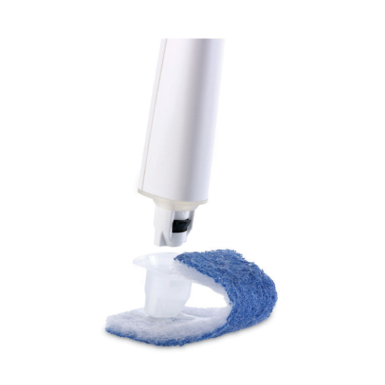 Toilet Scrubber Starter Kit, 1 Handle and 5 Scrubbers, White/Blue