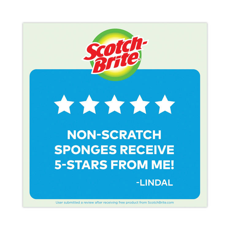 Non-Scratch Multi-Purpose Scrub Sponge, 4.4 x 2.6, 0.8" Thick, Blue, 9/Pack