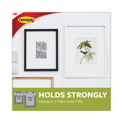Damage-Free Hanging Picture Hanging Strip Pairs, Holds Up to 2.5 lb, Medium: 0.75" x 2.75", White, 132/Pack
