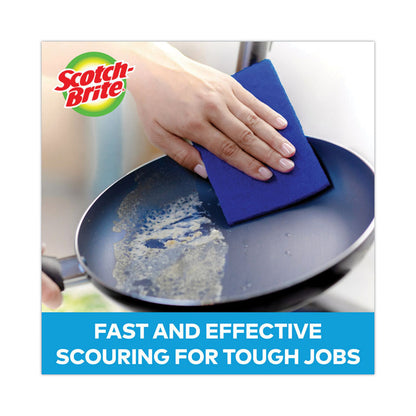 Non-Scratch Scour Pads, 3 x 6, Blue, 10/Carton