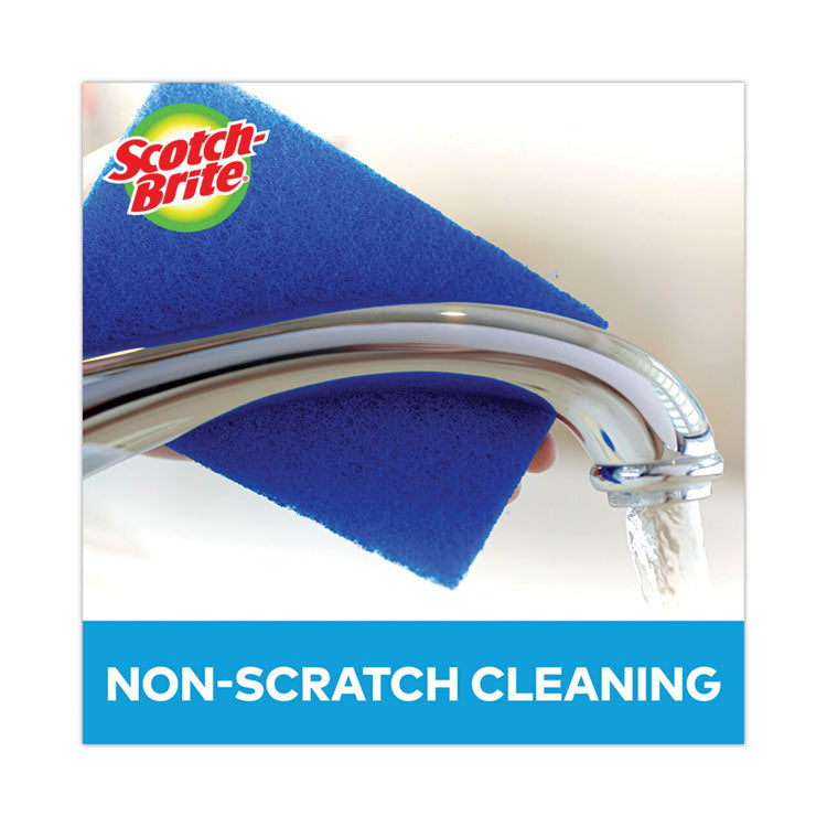 Non-Scratch Scour Pads, 3 x 6, Blue, 10/Carton