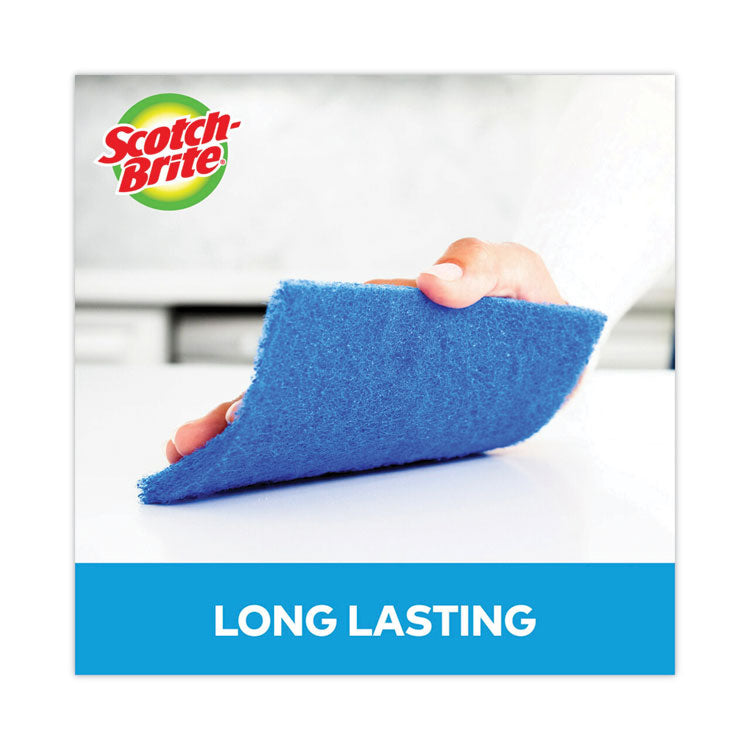 Non-Scratch Scour Pads, 3 x 6, Blue, 10/Carton