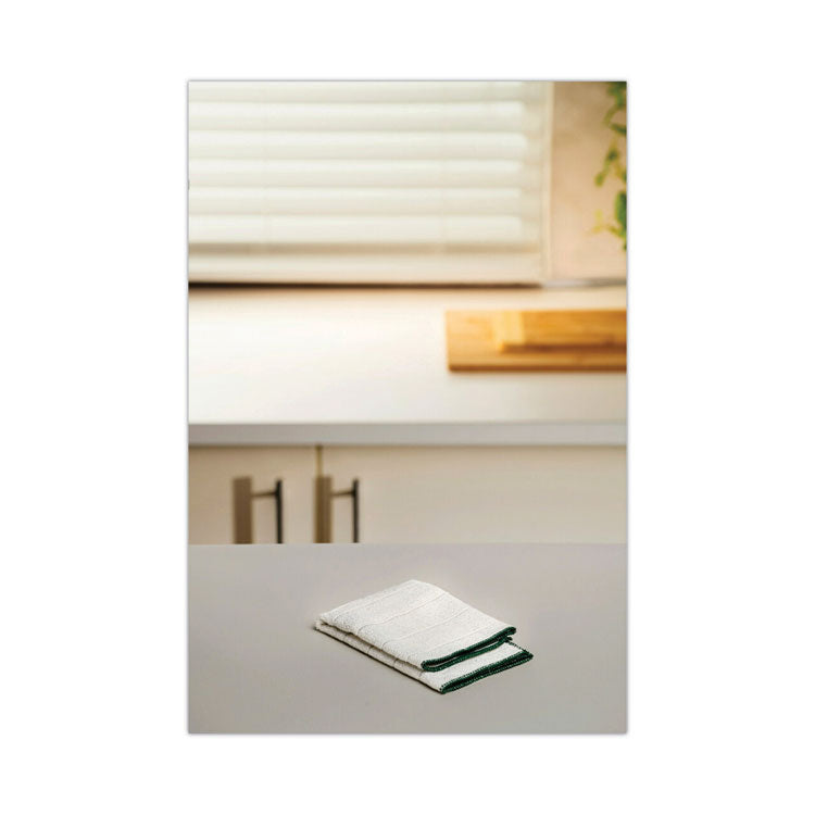 Kitchen Cleaning Cloth, Microfiber, 11.4 x 12.4, White, 2/Pack, 12 Packs/Carton