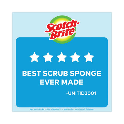 Non-Scratch Multi-Purpose Scrub Sponge, 4.4 x 2.6, 0.8" Thick, Blue, 3/Pack