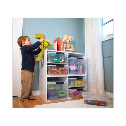 Clever Store Basic Latch-Lid Container, 7.5 gal, 13.37" x 18.75" x 10.5", Clear