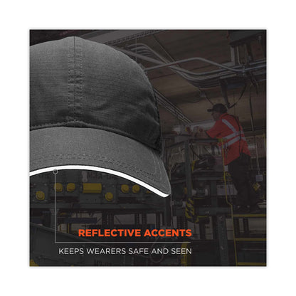 Skullerz 8946 Baseball Cap with Bump Cap Insert, Front Brim, One Size Fits Most, 0.01" Insert, Navy